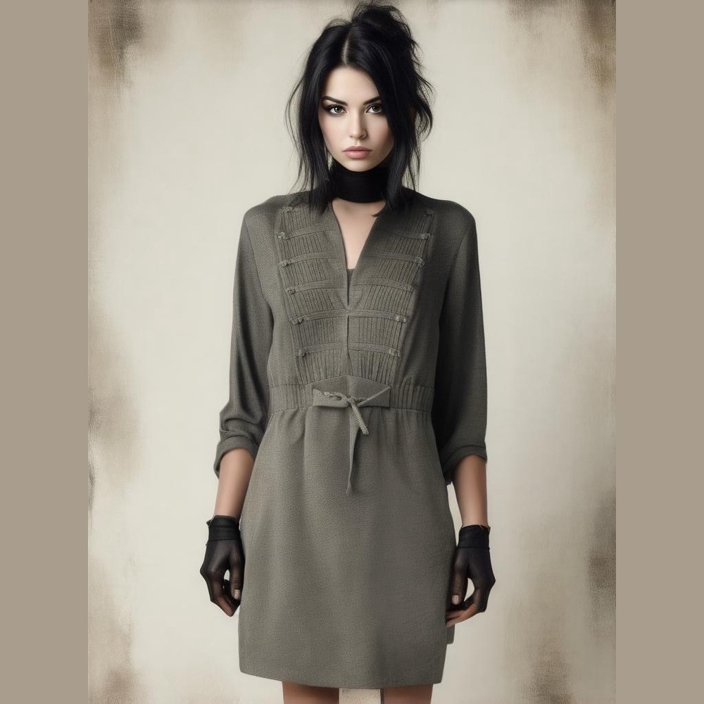 Uncle Frank Olive Green Midi Dress